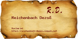 Reichenbach Dezső névjegykártya